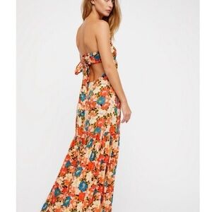 Free People Strapless Floral Maxi Dress Size Small